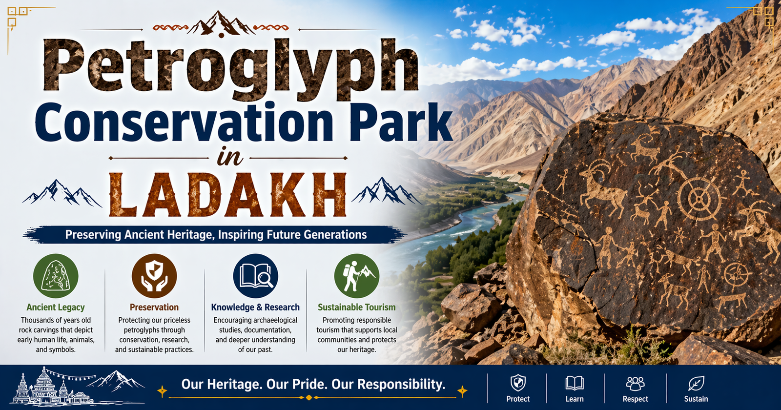 Petroglyph Conservation Park in Ladakh