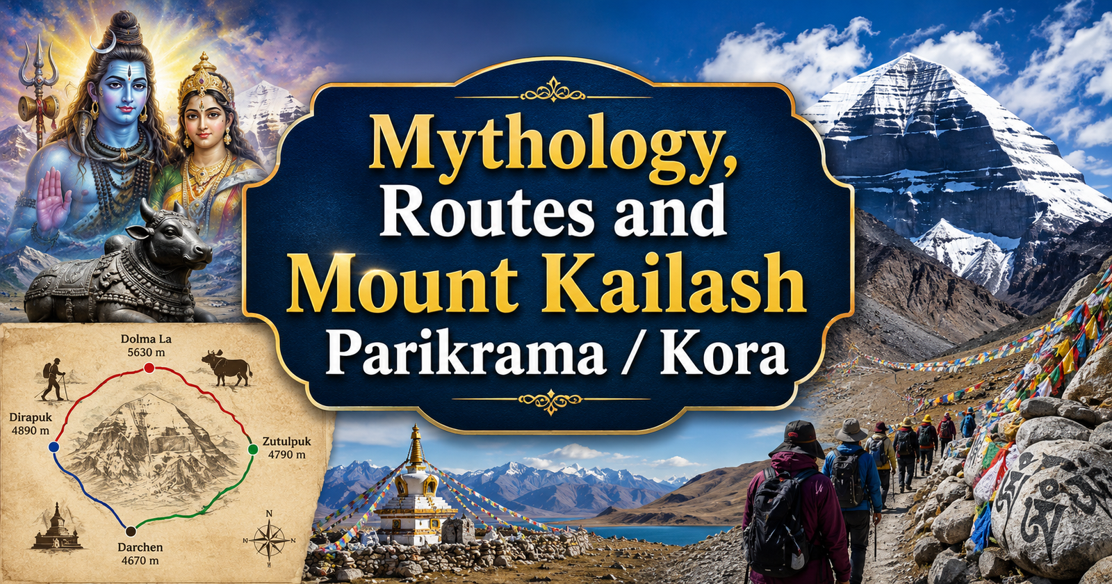 Mythology of Mount Kailash and Travel route to reach the Kailash–Manasarovar region 