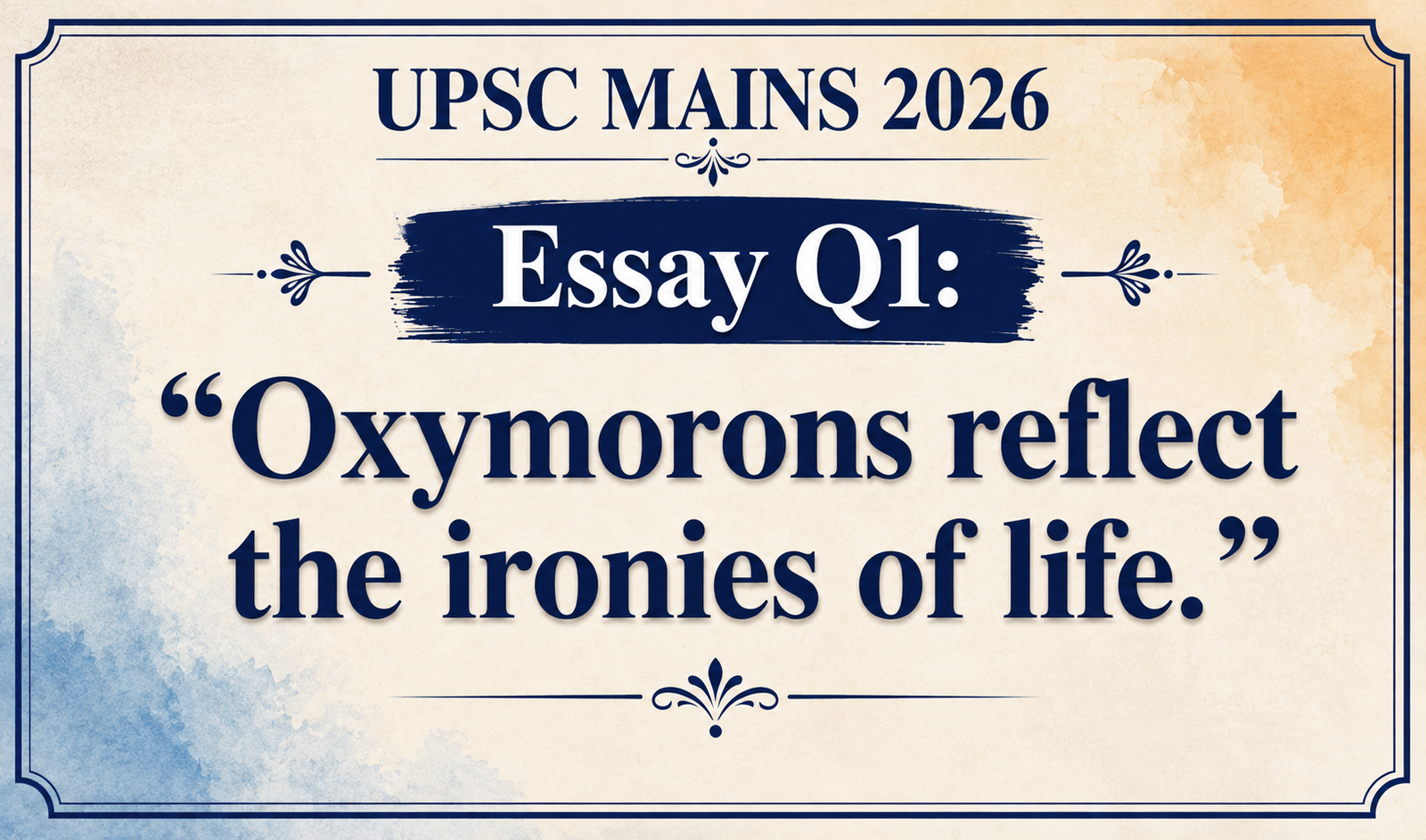 Oxymorons reflect the ironies of life