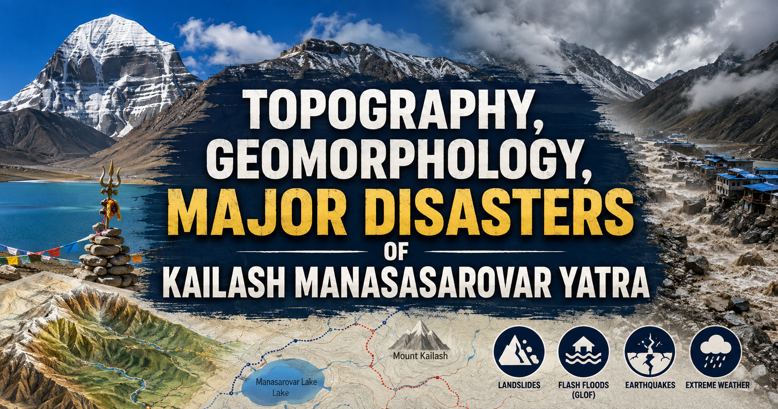 Topography, Geomorphalogy, Major Disasters of Manasasarovar