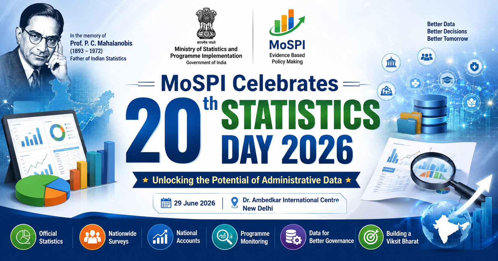 MoSPI Celebrates 20th Statistics Day 2026 