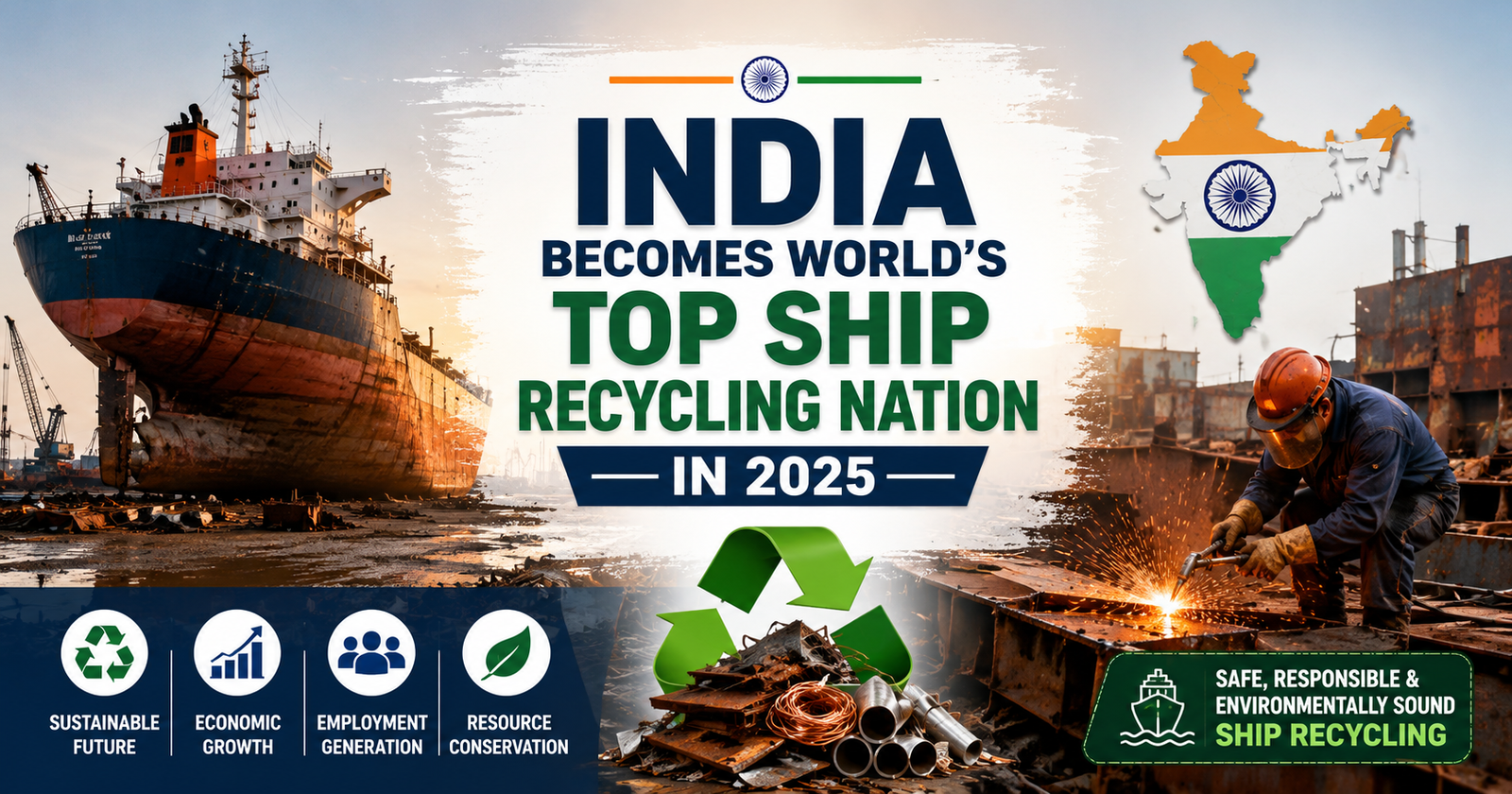 India Becomes Worlds Top Ship Recycling Nation in 2025