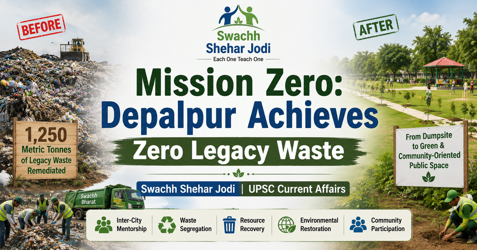 Mission Zero: Depalpur Achieves Zero Legacy Waste | Swachh Shehar Jodi | UPSC Current Affairs